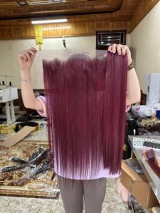 Hair Extension Bone Straight Human Hair Bundles,Super Double Drawn Virgin Hair Burgundy Color Super Double Drawn - Product Image 6