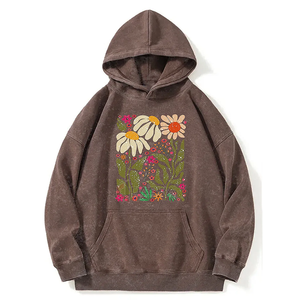 Sudadera con capucha de peso pesado de gran tamaño personalizada al por mayor Boxy Fit recortada Streetwear DTG impreso en relieve Logo Pullover fabricante - Product Image 3