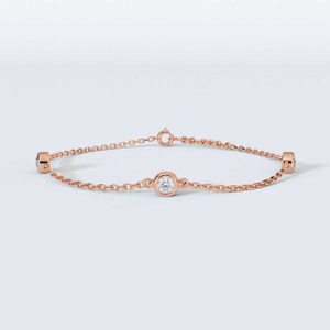 Pulsera de bisel de diamante cultivado en laboratorio de oro sólido de 10K, pulsera de diamante de corte brillante para boda, joyería chapada en oro blanco, regalo GIA - Product Image 3