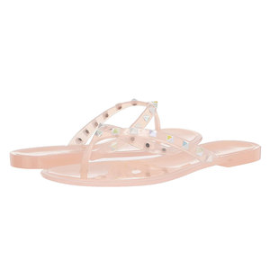 Sandalias de gelatina de plástico transparente para mujer, zapatos planos de gelatina para exterior, zapatillas de playa para verano - Product Image 6