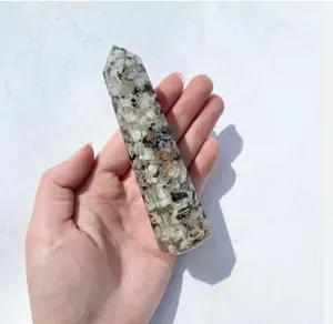 Varitas de masaje facetadas de piedra lunar arcoíris, venta al por mayor, artesanías de cristal, Vikingo, Feng Shui, Reiki, rocas, orgón, productos de energía para la venta - Product Image 1