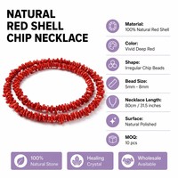Collar de Cuentas de Concha Roja Natural con Cadena de Plata 925, Joyería Boho de Playa con Piedras de Cristal, Venta al por Mayor, Regalo para Ella, Marca LJ, 5mm-8mm