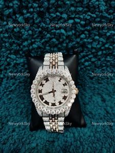 Reloj de pulsera personalizado para hombre con probador de diamantes VVS Iced Out Full Buss de lujo mecánico de acero inoxidable Esfera de movimiento automático - Product Image 2