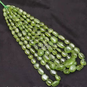 Cuentas de pepitas lisas de peridoto natural, cuentas lisas de Peridoto, pepitas lisas de Peridoto, cuentas en forma de caída para suministro de joyería - Product Image 1