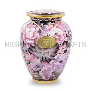 Vente en gros urne funéraire décorative cloisonnée rose blush grande urne commémorative en aluminium pour cendres columbarium niche urne funéraire mariages - Product Image 2