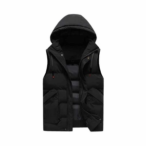 Gilet matelassé unisexe sur mesure, grande taille, léger, sans manches, veste d'hiver chaude, capuche, veste imperméable, fibre de polyester, devant - Product Image 6