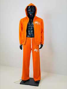 Ensemble survêtement homme 2 pièces, sweat à capuche et pantalon de survêtement évasé, imprimé 3D streetwear, broderie logo personnalisé, 100% coton, coupe oversize, hiver - Product Image 4