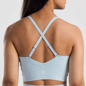 Sujetador deportivo Radient Aqua Fitness de talla grande, ligero, acolchado, para gimnasio, con logo frontal, estilo estampado activo, forro de elastano. - Product Image 5