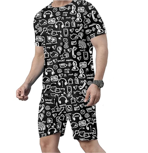 Summer Casual Men Shorts Suits Couple Outfits Vintage Style <b>Hip</b> Hop T Shirts +Shorts Male's Tracksuit Set <b>for</b> Men - Product Image 3