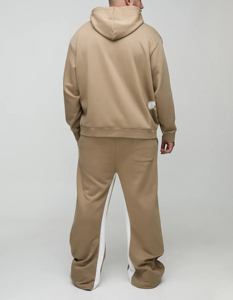 High Quality Heavy <b>Weight</b> 100% Cotton Stringless Long Sleeve <b>Blank</b> Hoodie & jogger Set Custom DTG Printed Logo Sweatsuit for Men - Product Image 2