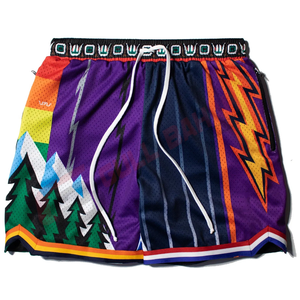 100% polyester personnalisé maille basket-ball Shorts respirant haute qualité non tissé solide motif grande taille caractéristiques - Product Image 4