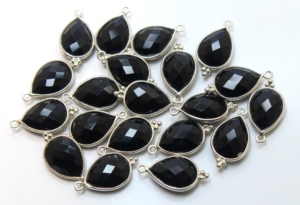 925สเตอร์ลิงเงินธรรมชาติสีดำนิลลูกแพร์รูปร่างลูกแพร์แบบเหลี่ยมเพชรพลอยตุ้มห้อยสำหรับงานปาร์ตี้งานแต่งงานของขวัญที่สมบูรณ์แบบ - Product Image 3