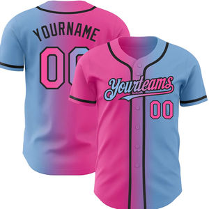 Camiseta de Béisbol Hip-Hop de Manga Corta con Cuello en V para Hombre, Transpirable, de Secado Rápido, Tallas Grandes, con Logotipo Personalizado y Nombre Impreso por Transferencia Térmica - Product Image 1