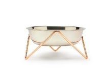 Nouvelle gamelle et distributeur de nourriture pour animaux de compagnie en aluminium poli, style luxe, pour chiens et chats, écologique et durable