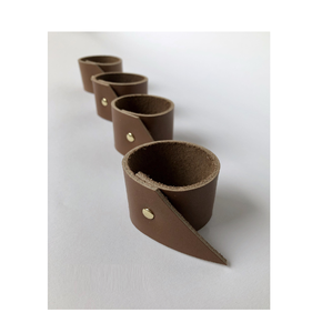 Ronds de serviette en cuir faits à la main avec couleurs marron clair Décoration de table moderne pour Offre Spéciale poli fait main - Product Image 2