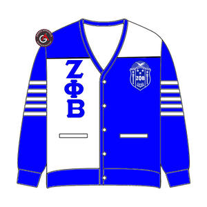 Cardigans en acrylique pour femmes Zeta Phi Beta avec broderie fine |   Pull cardigan brodé personnalisé pour femmes ZOB Sorority - Product Image 5