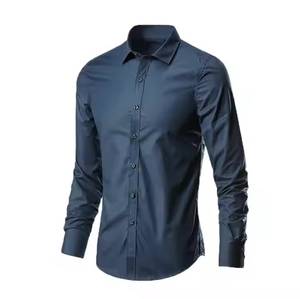 Camicie da <span class=keywords><strong>uomo</strong></span> bianche nere vestibilità regolare <span class=keywords><strong>camicia</strong></span> di marca a maniche lunghe da <span class=keywords><strong>uomo</strong></span> in poliestere camicie formali/Stock. - Product Image 4