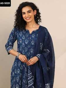 Les plus belles tenues ethniques indiennes Vêtements décontractés Prêt à porter Salwar Kameez Costumes avec impression numérique Robes pour femmes - Product Image 3