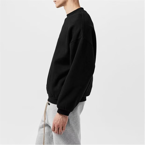 เสื้อกันหนาวแนวสตรีทสำหรับผู้ชาย, เสื้อกันหนาวขนแกะอบอุ่นทรงหลวมทันสมัยคอลเลกชันฤดูหนาวไม่มีกระเป๋าและซิป - Product Image 4