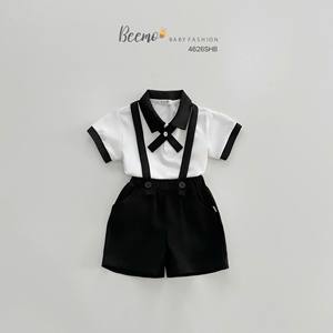 Haute qualité 4 pièces été respirant durable toile Style formel manches courtes 1-7 ans garçons bébé ensemble de vêtements pour - Product Image 1