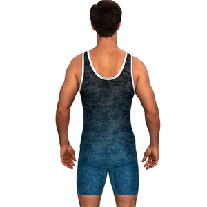 ชุดมวยปล้ำลายพรางพิมพ์ลายแบบถ่ายเทความร้อนสำหรับผู้ใหญ่-โลโก้ด้านหน้า คุณภาพสูง ขายดี ชุดกีฬายกน้ำหนัก - Product Image 3