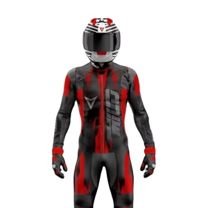 ชุดแข่งรถมอเตอร์ไซค์หนังวัว/จิงโจ้ Denork Evo Moto Racing สำหรับผู้ชาย ระดับ CE 2 ชุดแข่งรถแบบมีรูระบายอากาศ 1 ชิ้น - Product Image 1