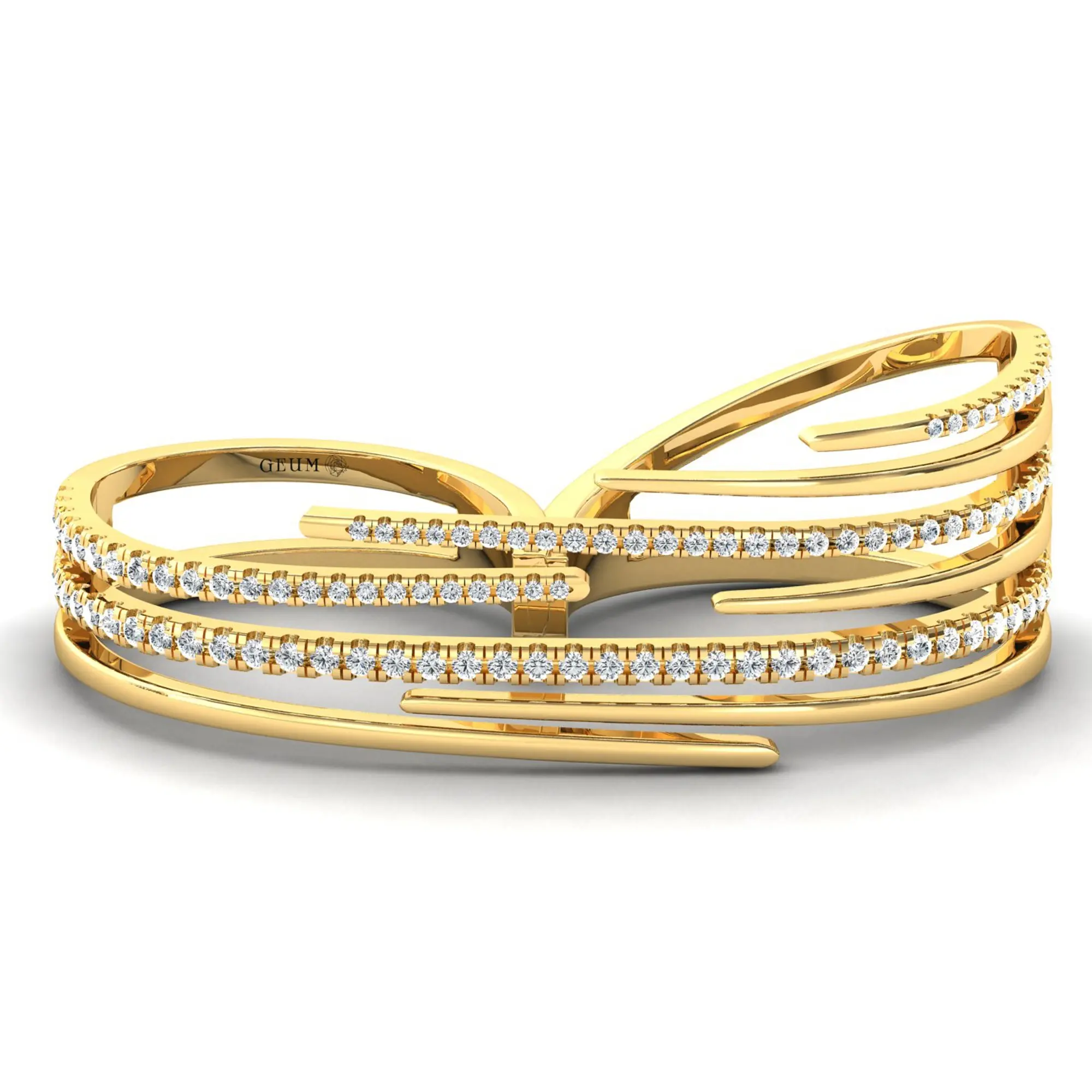 Bague de luxe en or 18 carats, nouveau Design, bijoux fins en or massif avec de vrais diamants, pour femmes