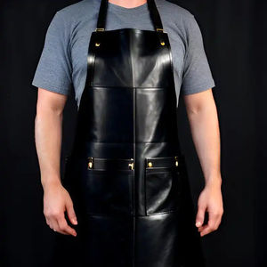Delantal de cuero de primera calidad para cocinar, delantales de cuero resistente para cocinar, delantal ajustable de cuero de vaca hecho a mano - Product Image 2