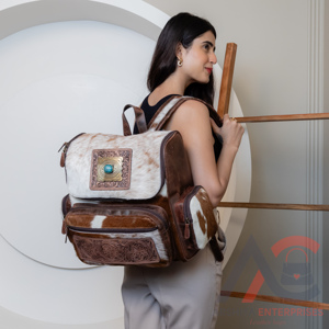 กระเป๋าใส่ผ้าอ้อมหนังวัวทำจากหินเทอร์ควอยซ์กระเป๋าสะพายหลังสำหรับทุกเพศใหม่ล่าสุดทำด้วยมือแบบตะวันตก - Product Image 5