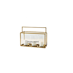 Handmade Gold Plated Metal <b>Lantern</b> for Tea <b>Light</b> <b>Indoor</b> Home Decorative for Easter - Product Image 5