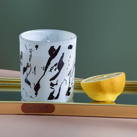 Pot en verre imprimé noir et blanc bougie parfumée boîte-cadeau paquet simple bougie en cire de soja