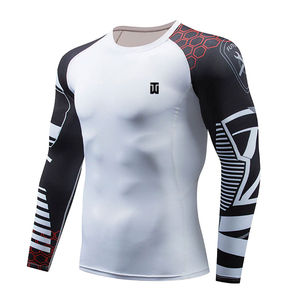 Custom Printed MMA Rash Guard Compression <b>Shirts</b> for Men & Women Sublimation Printed Automating Cutting <b>BJJ</b> Martial Arts Wear - Product Image 2