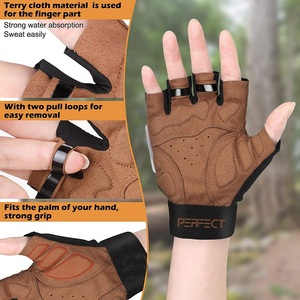 Gants de sport demi-doigt à forte demande en cuir microfibre matériel unisexe Gym Fitness haltérophilie entraînement antidérapant respirant - Product Image 4