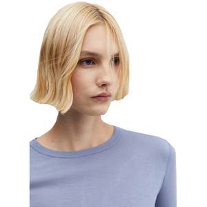 เสื้อยืด100% สไตล์ลำลองสำหรับผู้หญิงใส่ในฤดูร้อนเสื้อยืดผ้าฝ้ายแห้งเร็วระบายอากาศได้ดีแขนยาวเต็มโลโก้ด้านหน้าแบบเรียบ - Product Image 3