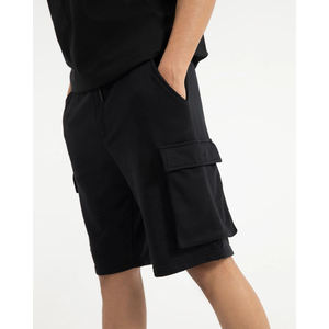 2025 Summer Men's Cotton <b>Cargo</b> <b>Shorts</b> Casual Male Streetwear with <b>Elastic</b> <b>Waist</b> and Multi-Pocket Solid Pattern - Product Image 3