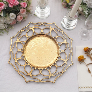 แท่นชาร์จแปดเหลี่ยมสีบรอนซ์แบบชนบทการตกแต่งแบบไม่ซ้ำใครการรับประทานอาหารงานอีเวนต์มีจำหน่ายในราคาขายส่ง - Product Image 4