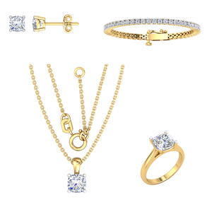 Collar de oro amarillo macizo de 18 quilates para mujer, cadena de cable clásica con 0,75 Cts VS Clarity EF Color Lab Grown Diamond para boda - Product Image 5