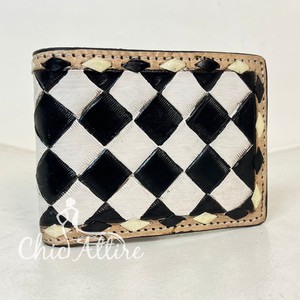 กระเป๋าเงินแฟชั่นหนังแท้พับสองทบลายลายตารางหมากรุกใส่บัตรแบบสั้นสำหรับผู้ชายใส่บัตรประจำตัวใส่เหรียญ - Product Image 1