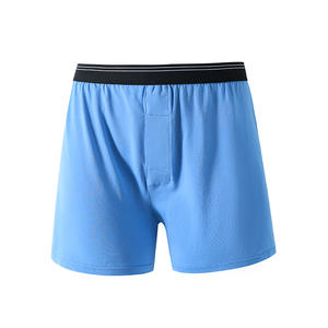 กางเกงชั้นในผู้ชายสีพื้นกางเกงขาสั้นทรงหลวมคุณภาพสูงไซส์เต็มกางเกงผ้าคอตตอน95แบบปรับแต่งโลโก้ได้ - Product Image 4