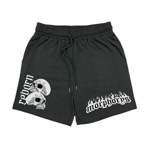 Pantalones cortos de sudor con estampado de diamantes de imitación Vintage personalizados pantalones cortos holgados de algodón 100% para hombres - Product Image 1