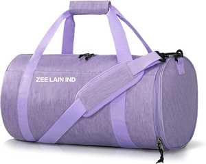 Bolsa de Deporte con Compartimento para Zapatos, Bolsillo Impermeable, Ligera, para Hombres y Mujeres, para Entrenamiento, Fitness, Viajes, Deportes, 41L, Gran Capacidad, Morada - Product Image 1