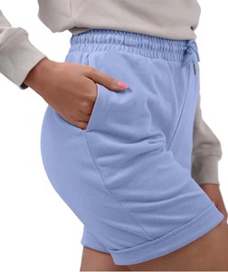 Pantalones cortos de gimnasio de etiqueta privada de verano para mujer, pantalones cortos de algodón polar para mujer, pantalones cortos informales con bolsillo móvil lateral, ropa de playa - Product Image 3