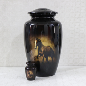 Urne funéraire moderne et élégante en aluminium pour adultes, de marque indienne, très vendue, avec urne à souvenirs et urne photo. - Product Image 3