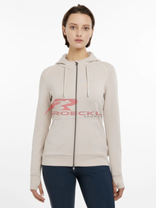 Sudadera con capucha de equitación para mujer de primera calidad, control de humedad, textura suave elástica, secado rápido, ajuste elegante, top de rendimiento de equitación ecuestre - Product Image 5