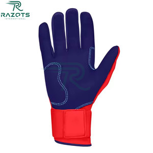 Razorts International Baseball Batting <b>Gloves</b> Leather Durable Breathable Adult Training Size L <b>Red</b> - Product Image 2
