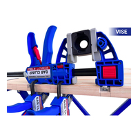 Pince de serrage micro pivotante 360° 5-en-1 / Écarteur / Rail en T / MFT / Étau / Parallèle, utilisation à une main, pour assemblage de menuiserie DIY, en acier à haute teneur en carbone