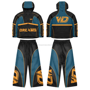 Survêtement en nylon léger personnalisé avec patchwork, veste zippée à bandes réfléchissantes, ensemble de jogging 2 pièces, coupe-vent, survêtement pour homme - Product Image 4