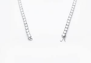 <b>Tennis</b> <b>Necklace</b> Round Cut Moissanite Diamond 925 <b>Sterling</b> <b>Silver</b> for Women Wedding Gift - Product Image 5