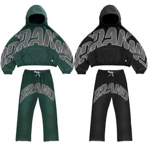 Designer Unisex Winter Breathable Tracksuit Set Custom Rhinestones Side Stripe Pants Premium Colors Graphic Streetwear Style - Product Image 3