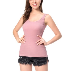 Débardeur d'été décontracté pour femmes-Style dos nu col en V solide tricoté 100% coton séchage rapide respirant avant vêtements d'extérieur bretelles - Product Image 5